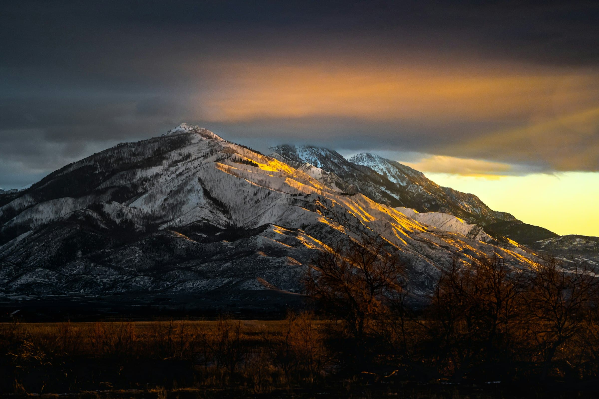Wasatch vista under building clouds